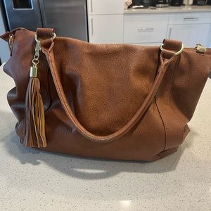 Steve Madden | Cognac Tassel-Accent Marlow Hobo Bag